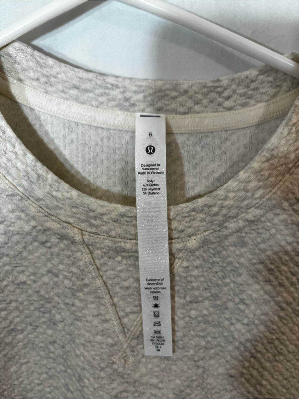 NWT Lululemon All Yours Crew Textured Cotton-Blend Heathered Gray Size 6 - Picture 2 of 8